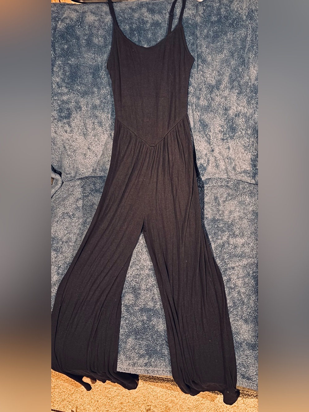 NOBO Black Wide-Leg Spaghetti-Strap Jumpsuit